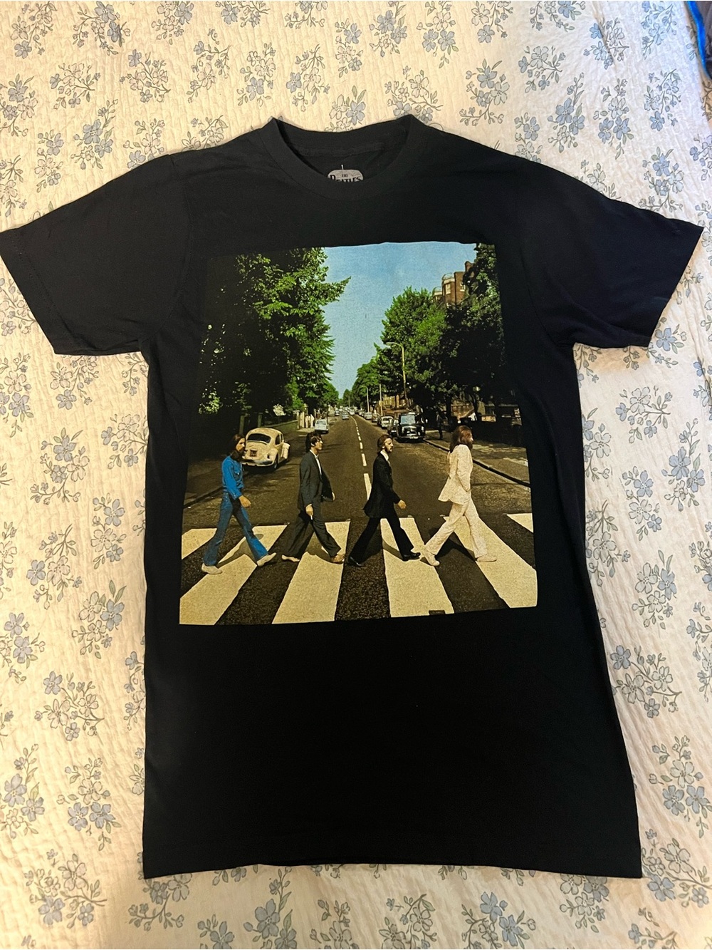The Beatles Black Tee with Abbey Road Color Photo